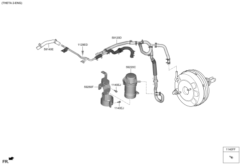 2020 Hyundai Genesis G70 Brake Master Cylinder & Booster Diagram 2