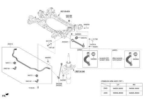 2020 Hyundai Genesis G70 Bar Assembly-Front Stabilizer Diagram for 54810-J5200