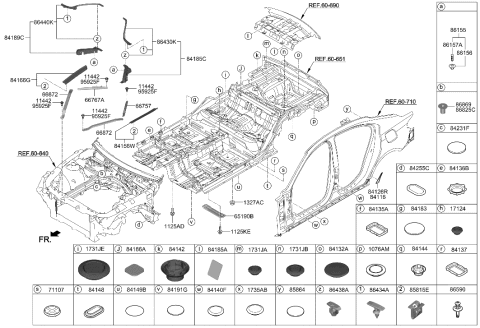 2019 Hyundai Genesis G70 Clip-Trim Mounting Diagram for 85859-B1000