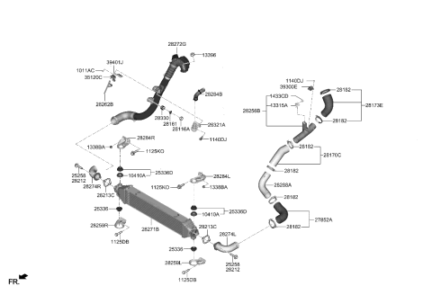 2020 Hyundai Genesis G70 Hose-INTERCOOLER Inlet, RH Diagram for 28281-3L201