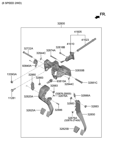 2021 Hyundai Genesis G70 Spring-Brake Pedal Return Diagram for 32815-2T900
