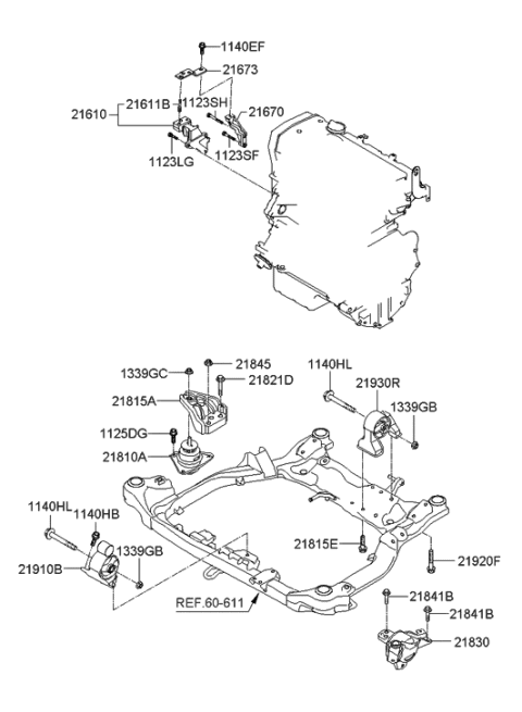 2006 Hyundai Elantra Engine Mounting Diagram