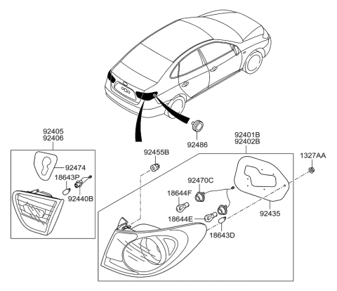 2006 Hyundai Elantra Rear Combination Lamp Diagram
