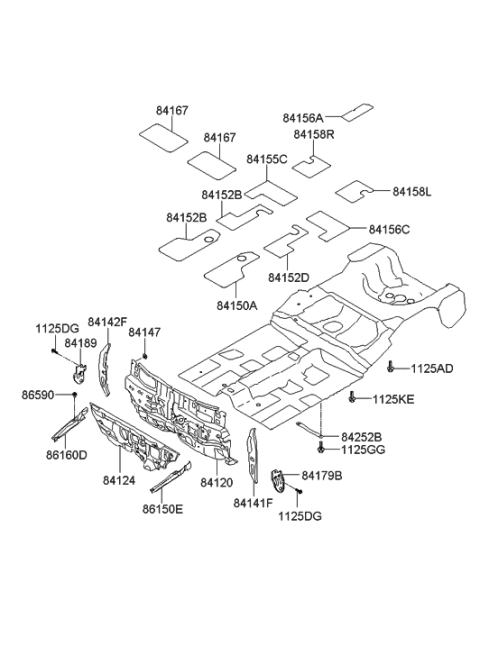 2006 Hyundai Elantra Pad Assembly-Isolation Dash Panel Diagram for 84120-2H000