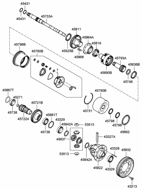 2006 Hyundai Elantra Race-Thrust Diagram for 45853-23018