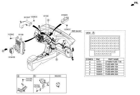 2017 Hyundai Elantra GT Instrument Panel Junction Box Assembly Diagram for 91955-A5090