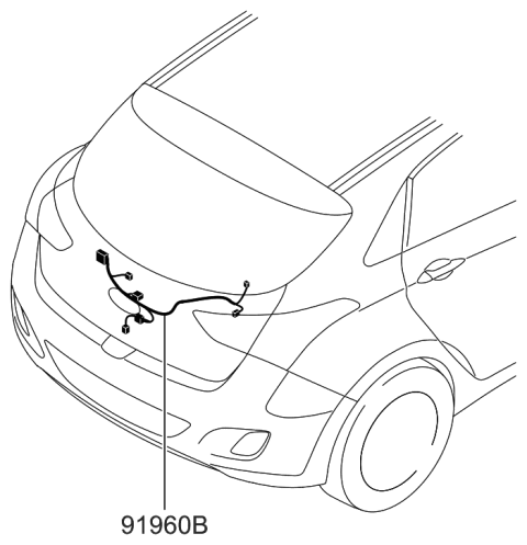 2015 Hyundai Elantra GT Wiring Assembly-Tail Gate Diagram for 91680-A5012