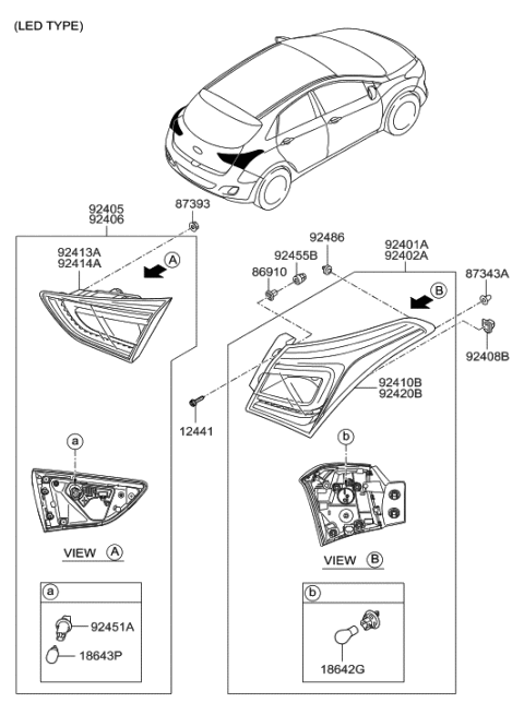 2016 Hyundai Elantra GT Rear Combination Lamp Diagram 2