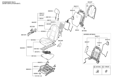 2016 Hyundai Elantra GT Pad Assembly-Front Seat Cushion Passenge Diagram for 88250-A5601