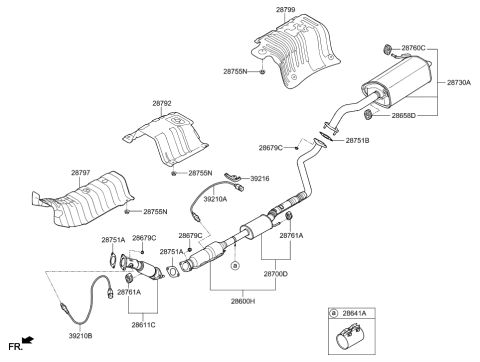 2015 Hyundai Elantra GT Sensor Assembly-Oxygen Diagram for 39210-2E201