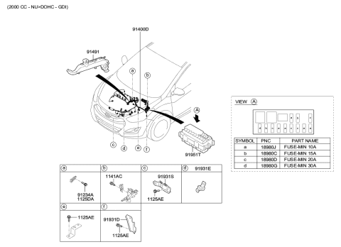 2017 Hyundai Elantra GT Box Assembly-Engine Module System Diagram for 91951-3X160