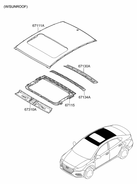 2022 Hyundai Accent Roof Panel Diagram 2
