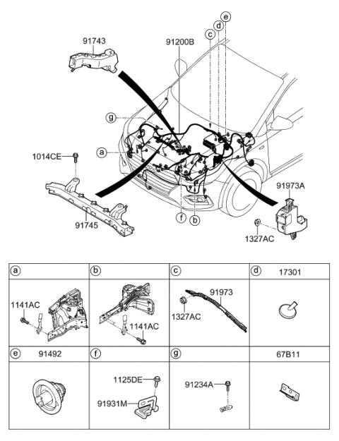 2018 Hyundai Accent Protector-Wiring Diagram for 91971-F9500