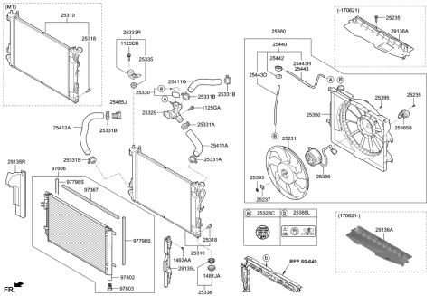 2022 Hyundai Accent Radiator Assembly Diagram for 25310-H9050