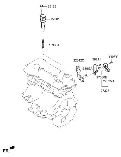 2022 Hyundai Accent Spark Plug & Cable Diagram 2