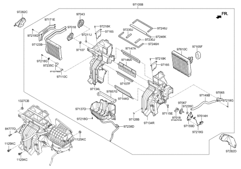 2022 Hyundai Accent Temperature Actuator Motor Assembly Diagram for 97159-F9000