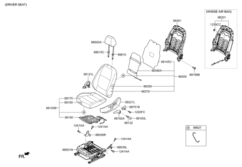 2018 Hyundai Accent Heater-Front Seat Cushion Diagram for 88190-H9000