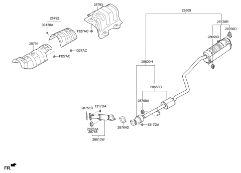 2022 Hyundai Accent Muffler & Exhaust Pipe Diagram 1