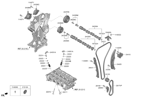 2018 Hyundai Accent Cvvt Assembly-Exhaust Diagram for 24370-2B610