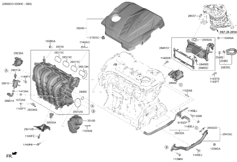 2020 Hyundai Sonata Cover Assembly-Engine Diagram for 29240-2S350