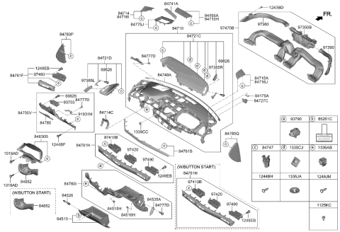 2021 Hyundai Sonata Steering Column Lower Shroud Diagram for 84852-L0100-YTH
