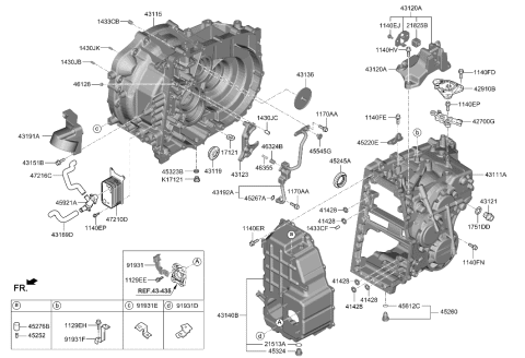 2021 Hyundai Sonata Cooler Assembly-Oil Diagram for 43190-2N050