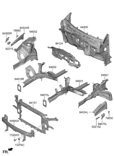 2022 Hyundai Kona Bracket Assembly-Carrier Mounting,RH Diagram for 64625-J9000