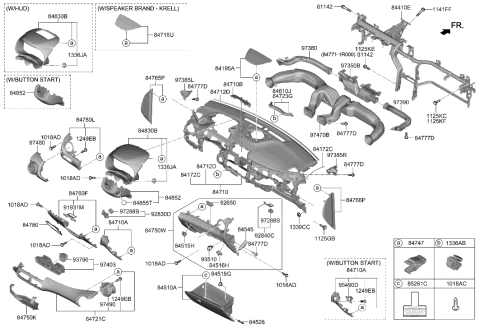 2022 Hyundai Kona Steering Column Lower Shroud Diagram for 84852-J9100-TRY