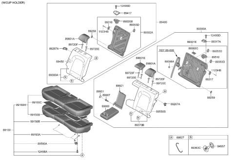 2022 Hyundai Kona ARMREST Assembly-RR Seat Back Diagram for 89900-J9100-RUU