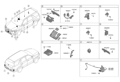 2023 Hyundai Palisade UNIT ASSY-REAR CORNER RADAR,LH Diagram for 99140-S8150