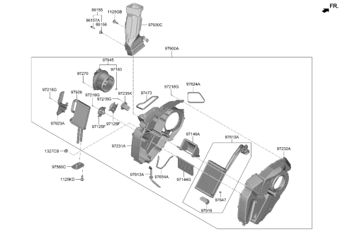 2023 Hyundai Palisade Core Assembly-EVAP Diagram for 97926-S8000