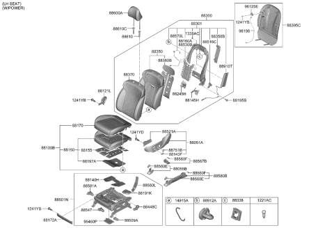 2023 Hyundai Palisade Heater-Front Seat CUSH,LH Diagram for 88170-S8510
