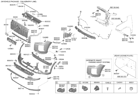 2023 Hyundai Palisade UNIT ASSY-FRONT CORNER RADAR,R Diagram for 99130-S8150