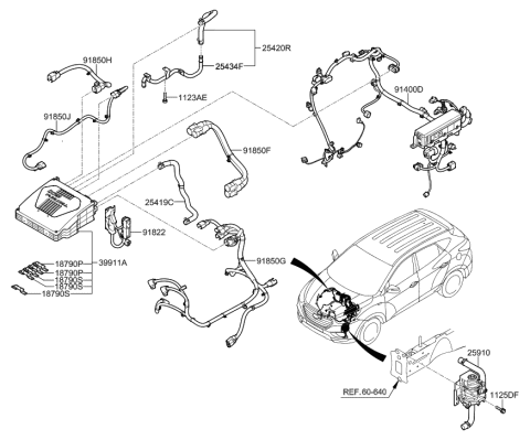 2016 Hyundai Tucson Wiring Assembly-Engine Room Diagram for 91300-4W000
