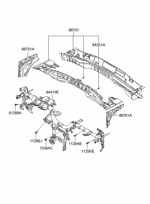 2008 Hyundai Sonata Panel Assembly-COWL Side Outer Upper,L Diagram for 66756-3K000
