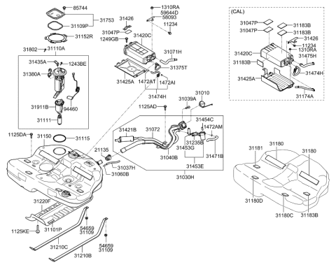 2010 Hyundai Sonata Screw-Tapping Diagram for 12431-04121