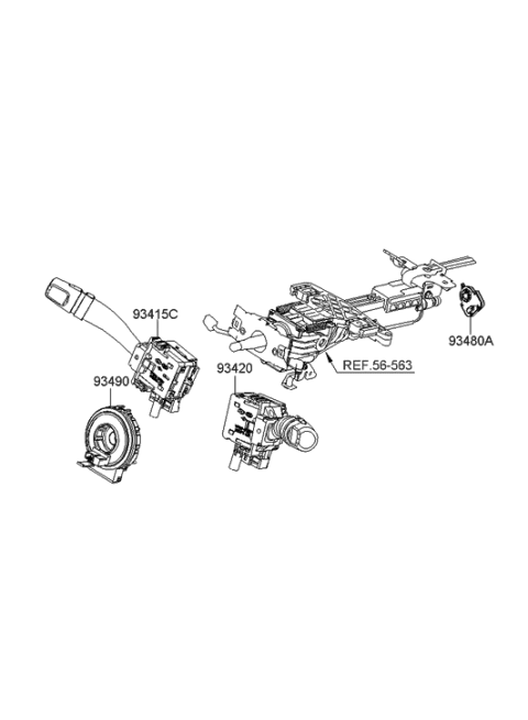 2007 Hyundai Sonata Switch Assembly-Wiper & Washer Diagram for 93420-0A100