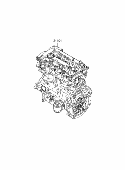 2012 Hyundai Elantra Reman Sub Engine Diagram for 21101-2EK00-HRM