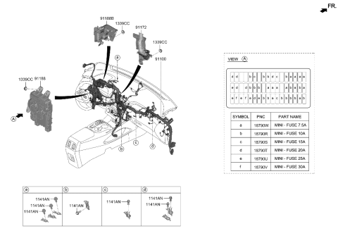 2022 Hyundai Tucson Junction Box Assembly-I/PNL Diagram for 91950-N9010