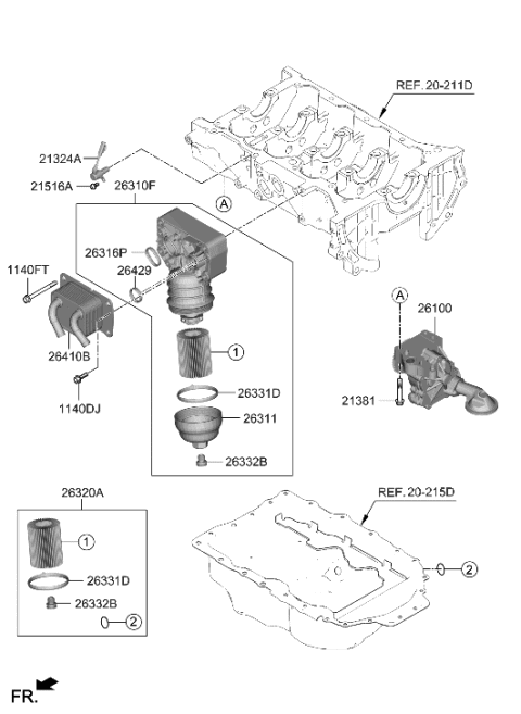2023 Hyundai Tucson Front Case & Oil Filter Diagram