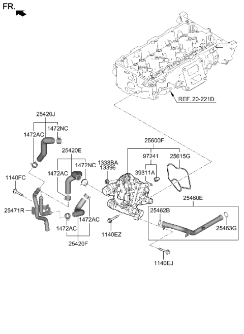 2023 Hyundai Tucson Coolant Pipe & Hose Diagram