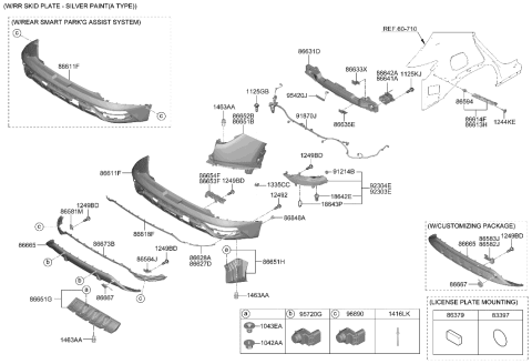 2022 Hyundai Tucson Wiring Harness-RR Bumper Diagram for 91880-N9010