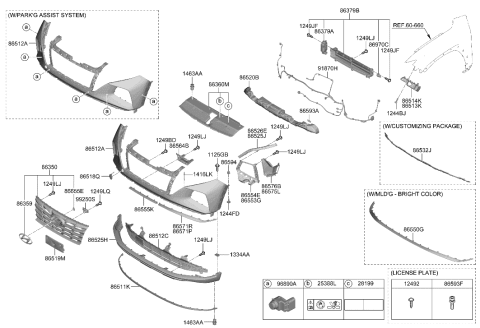 2023 Hyundai Tucson Bracket-REINF Diagram for 86535-N9000