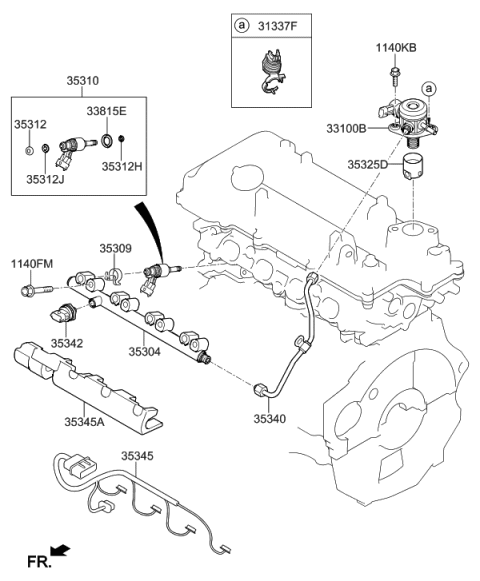 2019 Hyundai Elantra GT Throttle Body & Injector Diagram 1