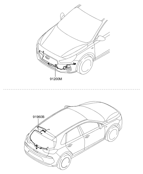 2020 Hyundai Elantra GT Wiring Assembly-Tail Gate Diagram for 91680-G3020