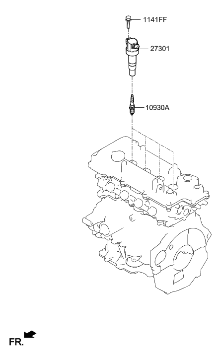 2019 Hyundai Elantra GT Spark Plug & Cable Diagram 1