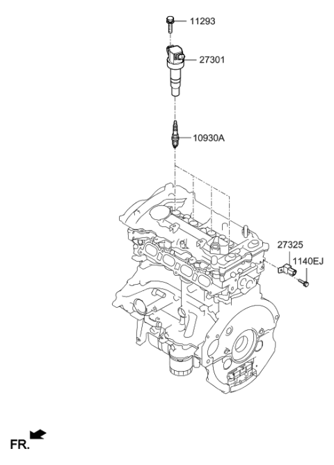 2019 Hyundai Elantra GT Spark Plug & Cable Diagram 2