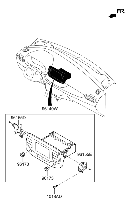 2020 Hyundai Elantra GT Audio Assembly Diagram for 96160-G3300-PMP