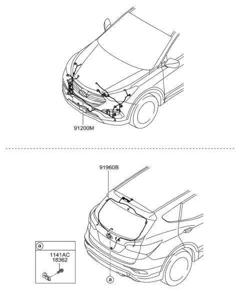 2018 Hyundai Santa Fe Sport Wiring Assembly-Fem Diagram for 91841-4Z064