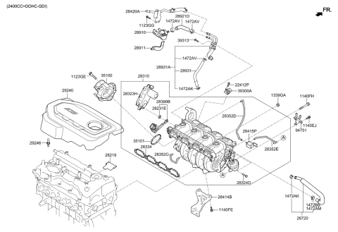 2016 Hyundai Santa Fe Sport Intake Manifold Diagram 1